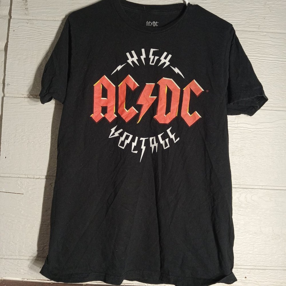Vintage Reprint Black AC/DC High Voltage Rock Band T-shirt